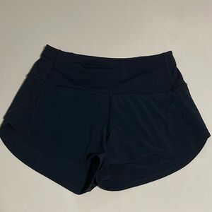 Lululemon navy blue speed up high-rise shorts